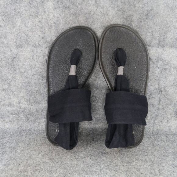 Sanuk Shoes Womens 7 Sandal Yoga Sling Comfort Active Flats Active Black Pull On - Picture 8 of 14